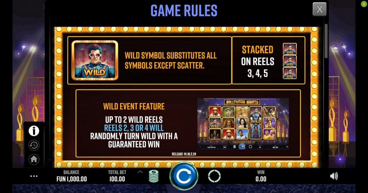 bollywood nights slot rules