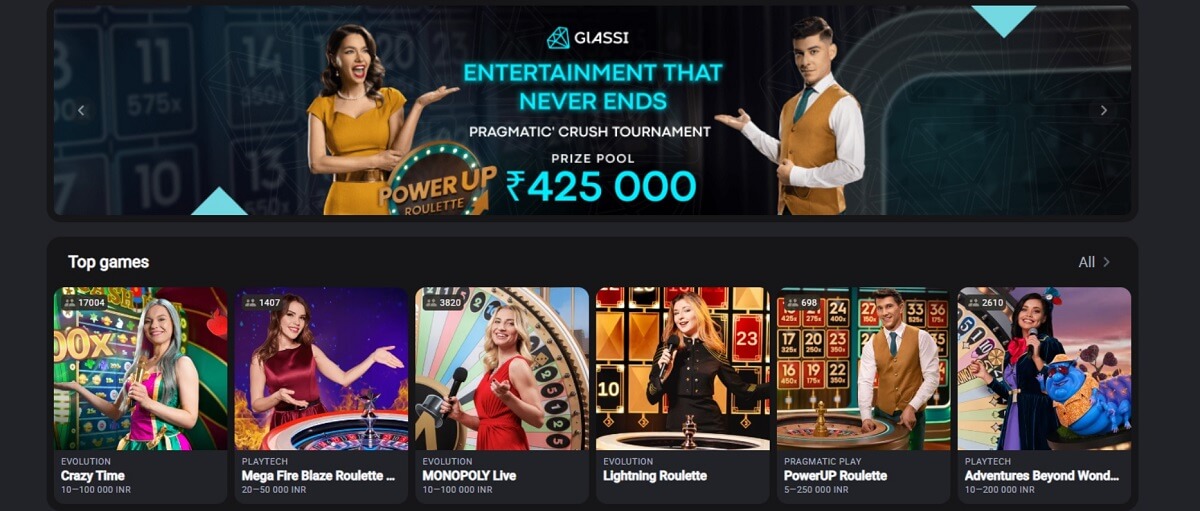 glassi live casino games