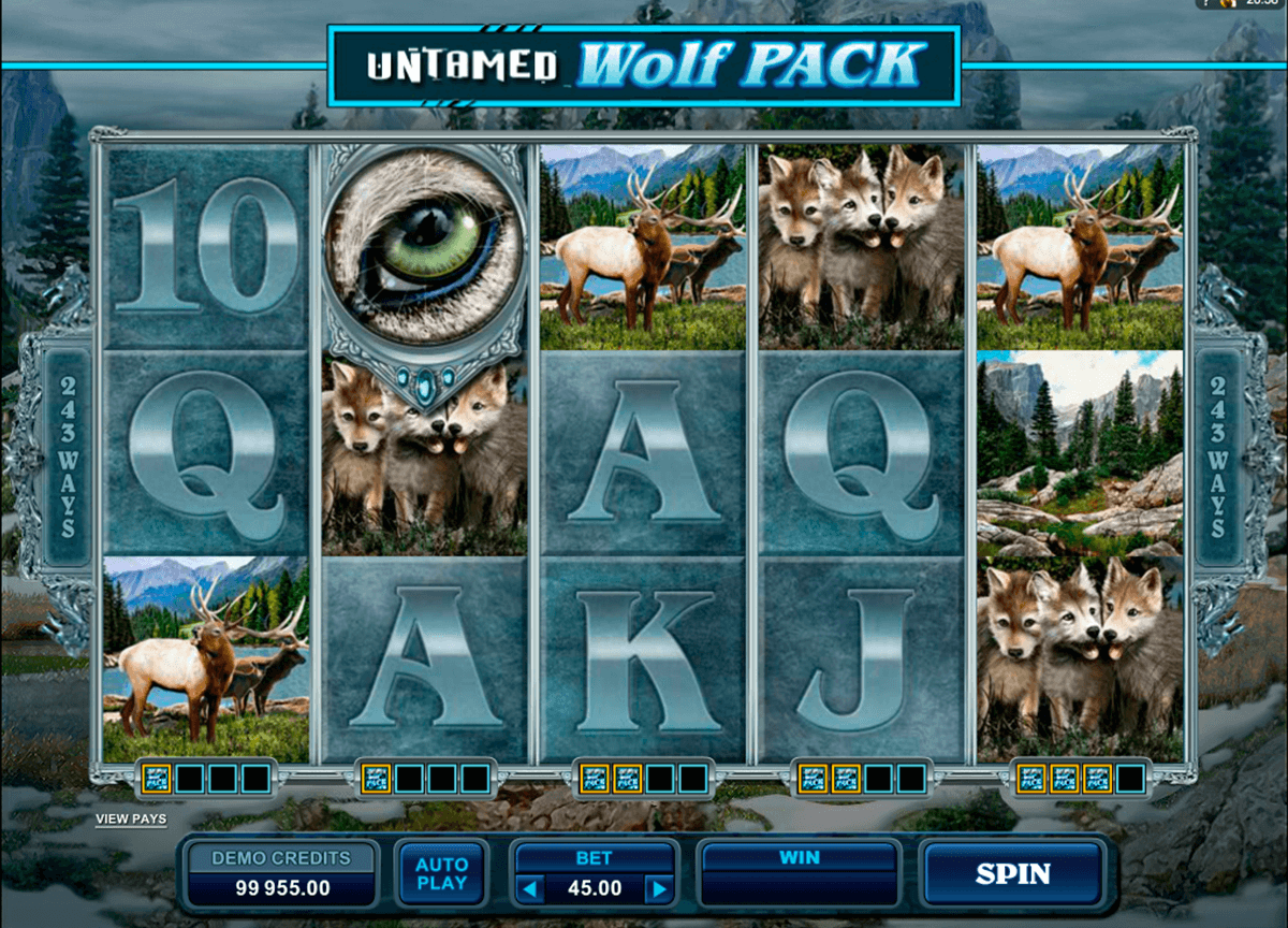untamed wolf pack microgaming slot